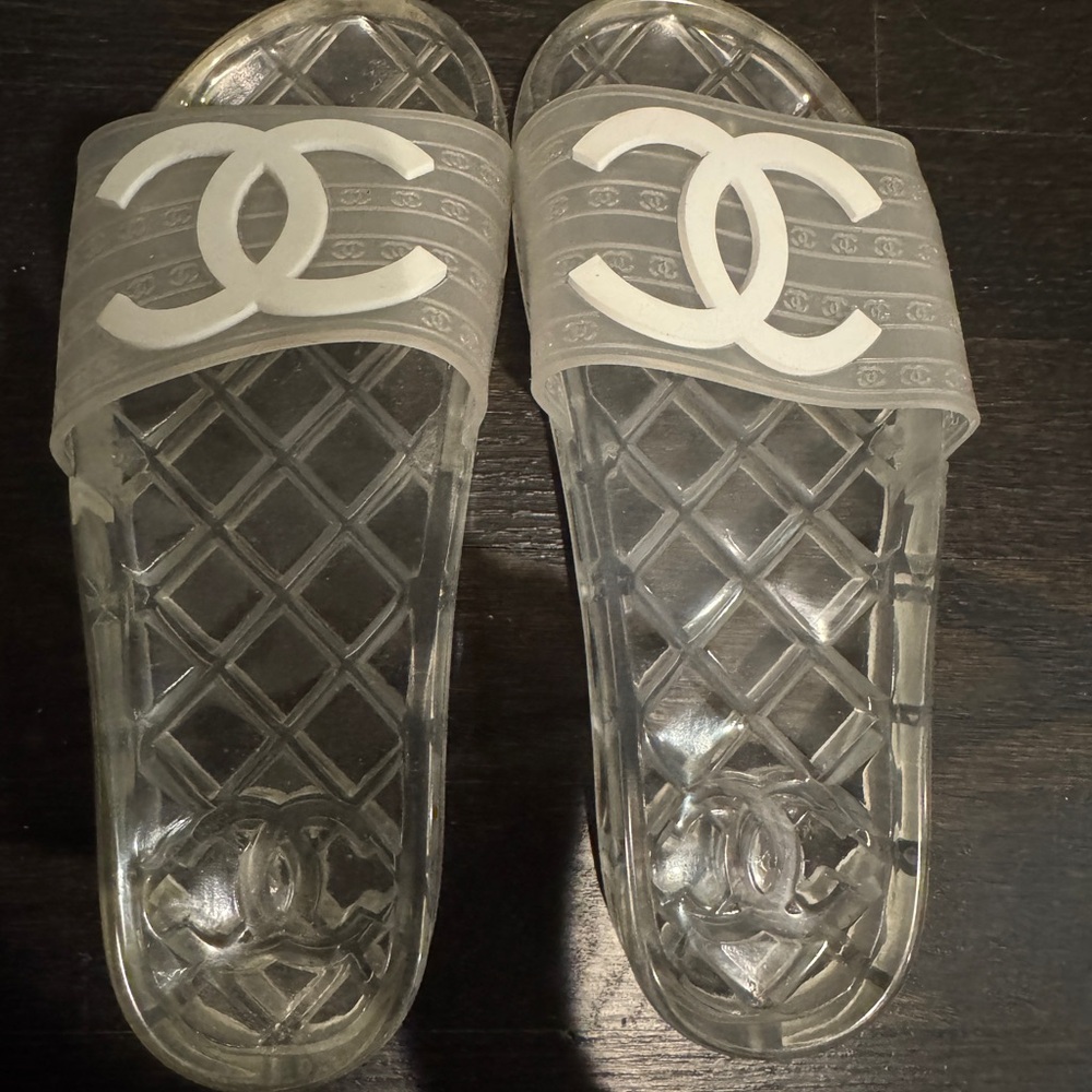 Chanel Clear Slide Sandals
